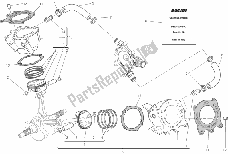 Todas las partes para Cilindros - Pistones de Ducati Diavel Carbon 1200 2013